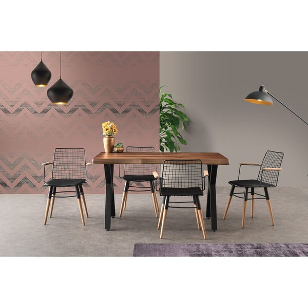 Scaune de dining negre 2 buc. din metal Trend – Kalune Design-image-2