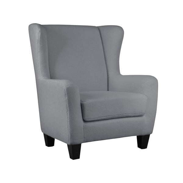 Fotoliu gri wing cu tapițerie din catifea Zhili - Støraa-image-4