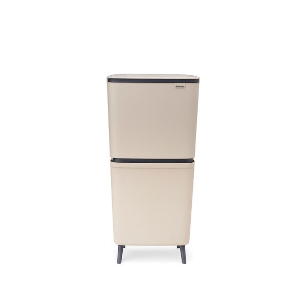 Coș de gunoi gri deschis pentru reciclare 20+25 l din plastic SortUp Recycle Hi – Brabantia-image-4