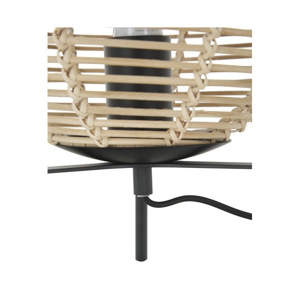 Veioză cu abajur din ratan Westwing Collection Wasa, înălțime 38 cm, negru-image-3