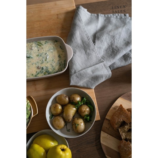 Prosop de vase din in 45x65 cm Khaki – Linen Tales-image-1