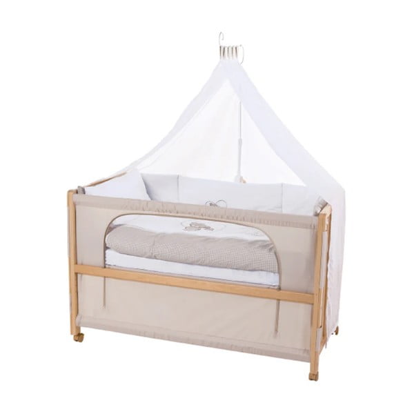 Pătuț cu roți și baldachin 60x120 cm Liebhabär – Roba-image-1