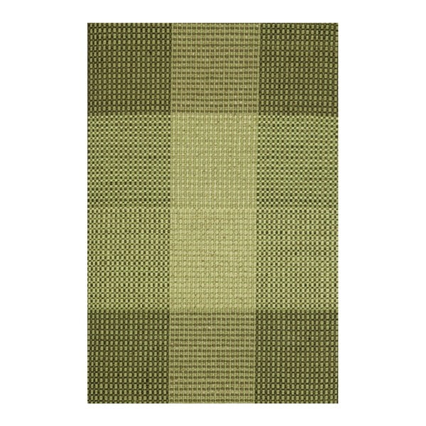 Covor de lână țesut manual Linie Design Genova, 140 x 200 cm, verde