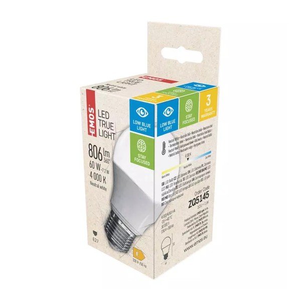 Bec LED E27, cu lumină neutră 7 W – EMOS-image-1