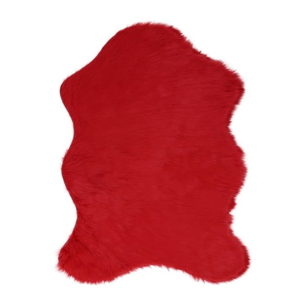 Covor din blană artificială Pelus Red, 150 x 200 cm, roșu
