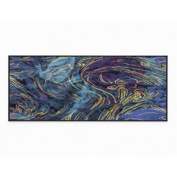 Covor albastru închis lavabil 80x150 cm Swirls – Oyo Concept-image-2