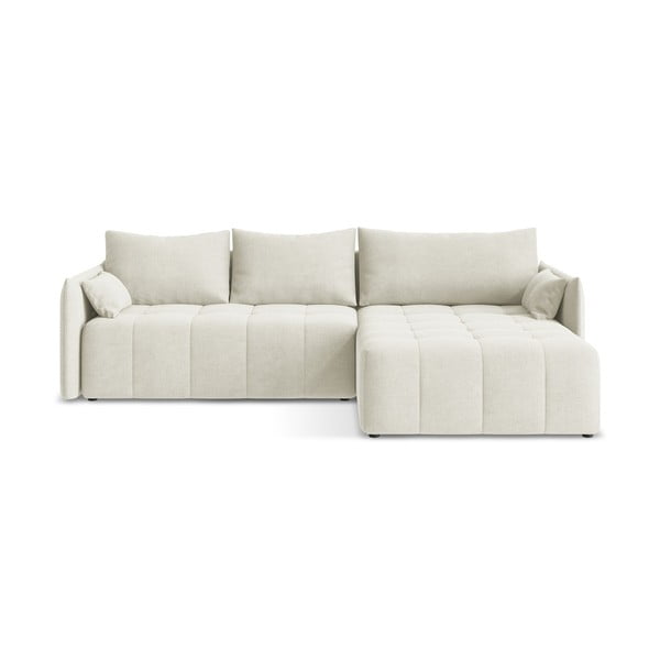 Colțar bej extensibil/cu spațiu de depozitare (cu colț pe partea dreaptă/cu șezlong) Moku – Makamii