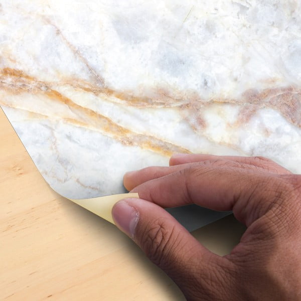Autocolant pentru podea Ambiance Authentic White Marble, 40 x 40 cm-image-3