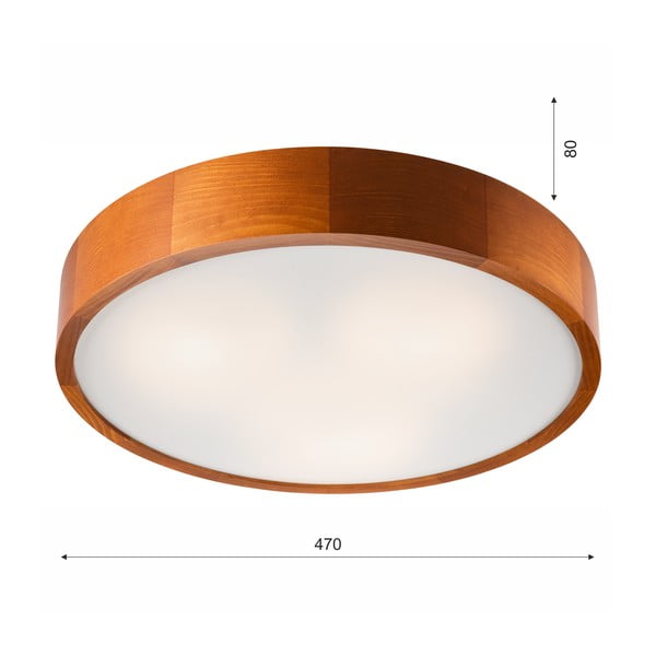 Plafonieră maro coniac cu abajur din sticlă ø 47 cm Eveline – LAMKUR-image-4