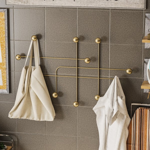 Cuier de perete auriu din metal Dama – Kalune Design-image-3