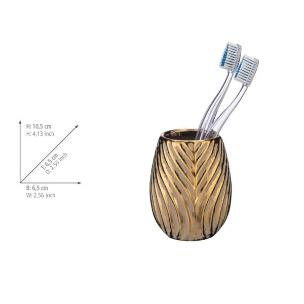 Suport pentru periuța de dinți auriu din ceramică Idro – Wenko-image-2