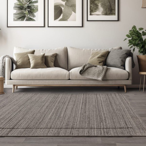 Covor gri țesut manual din lână 200x300 cm Larson – Asiatic Carpets-image-1