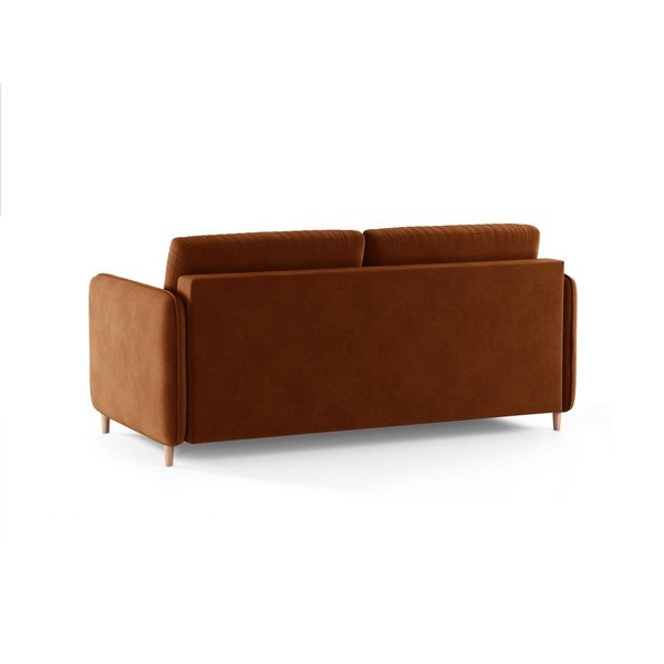 Canapea teracotă pentru dormitul zilnic cu tapițerie din catifea 184 cm – Micadoni -image-3