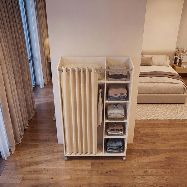 Șifonier alb/bej 100x160 cm Kit – Tvilum-image-3