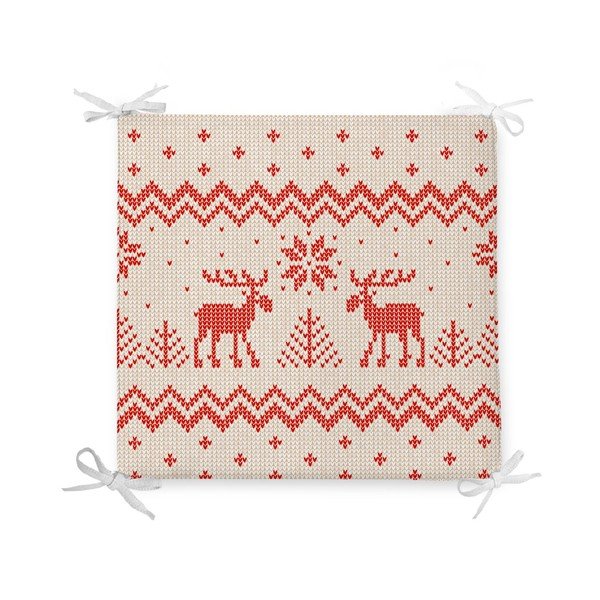Pernă de scaun din amestec de bumbac cu model de Crăciun Minimalist Cushion Covers Merry Christmas, 42 x 42 cm