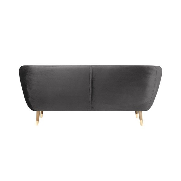 Canapea cu tapițerie din catifea Mazzini Sofas Benito, gri, 188 cm-image-4