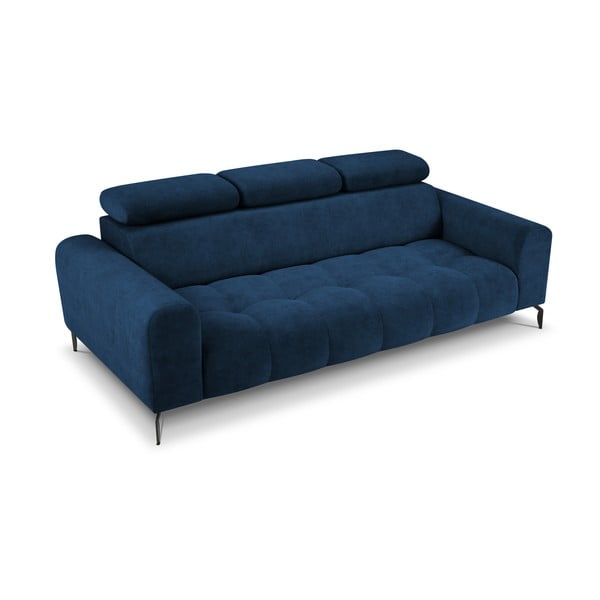 Canapea reglabilă cu suprafață de catifea Milo Casa Nico, albastru-image-2