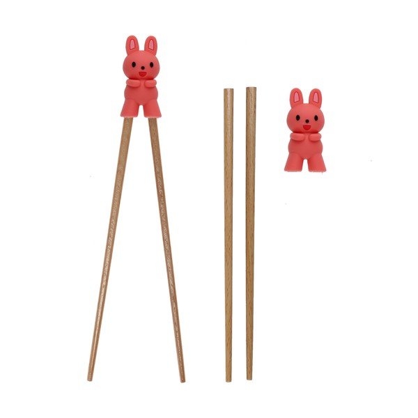 Bețișoare de antrenament pentru copii în culoare naturală din lemn Bunny – Rex London-image-3