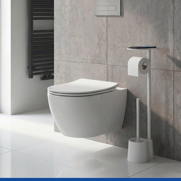 Suport pentru hârtie igienică alb din plastic Albella – Wenko-image-1