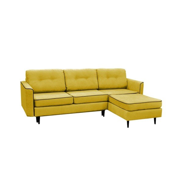 Colțar extensibil Mazzini Sofas Dragonfly, extensie partea dreaptă, galben-image-3