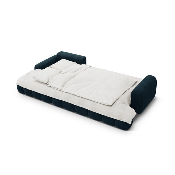 Colțar petrol extensibil/cu spațiu de depozitare cu tapițerie din catifea (cu colț pe partea stângă/cu șezlong) Linz – Cosmopolitan Design-image-4