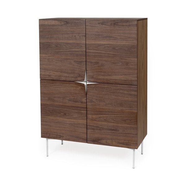 Servantă cu decor din lemn de nuc Woodman Flop, 100 x 140 cm, maro-image-2