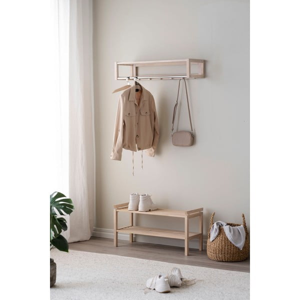 Pantofar în culoare naturală din lemn de stejar Confetti – Rowico-image-3