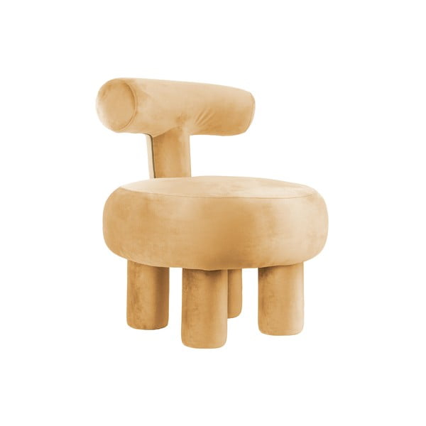 Fotoliu galben cu tapițerie din catifea Abrazo – Leitmotiv