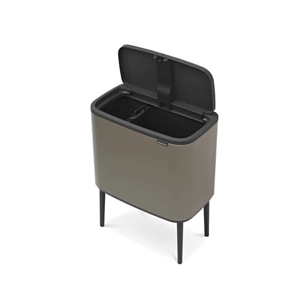 Coș de gunoi gri de reciclat/cu senzori de atingere din oțel 34 l Bo Touch Bin – Brabantia