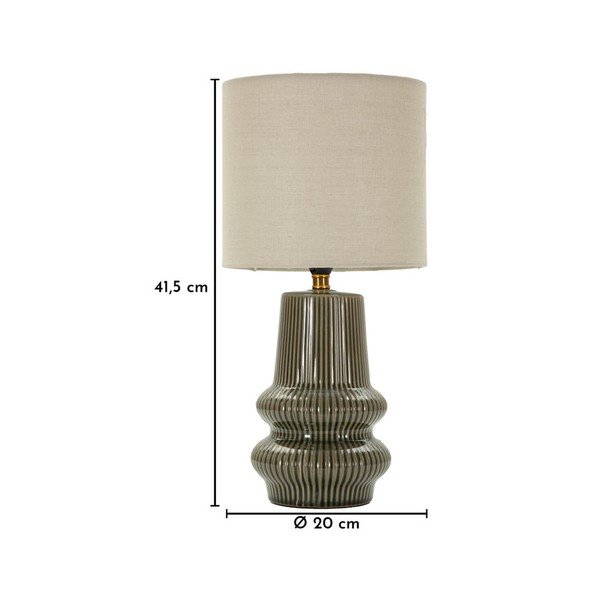Veioză kaki/crem din ceramică cu abajur textil (înălțime 41,5 cm) Harmony – Mauro Ferretti-image-4
