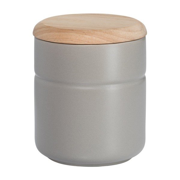 Recipient din porțelan cu capac din lemn Maxwell & Williams Tint 600 ml, gri