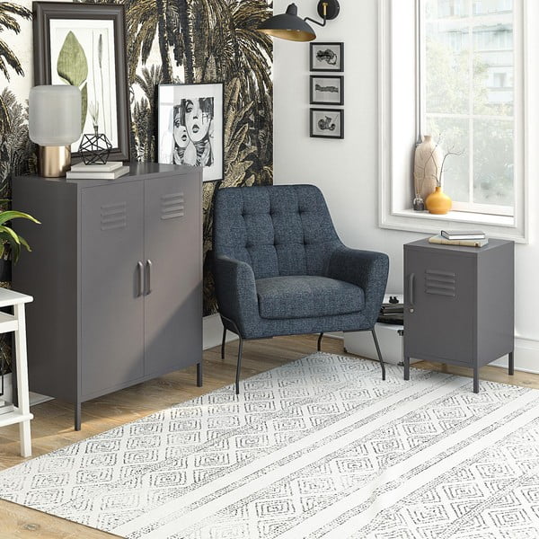 Dulap gri din metal 80x102 cm Bradford – Støraa-image-1