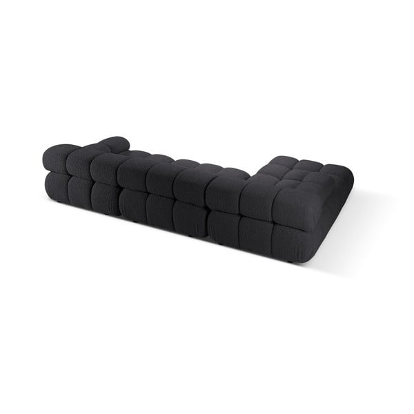Colțar modular gri antracit cu tapițerie din țesătură bouclé (cu colț pe partea stângă ) Bellis – Micadoni Home-image-4