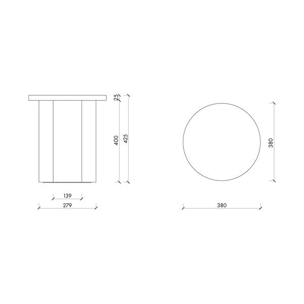 Scaun tip taburet roșu Oly – noo.ma-image-3