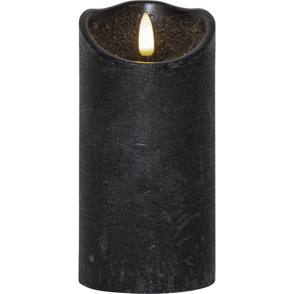 Lumânare cu LED din ceară neagră Star Trading Flamme Rustic, înălțime 15 cm