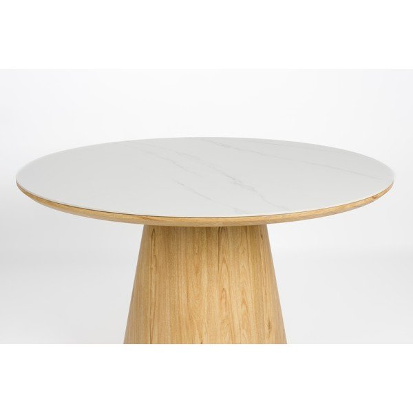 Masă de dining rotundă cu blat din piatră ø 115 cm Almira – White Label-image-4