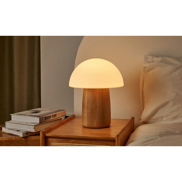 Veioză cu luminozitate reglabilă și abajur din sticlă (înălțime 32 cm) Alice – Gingko-image-2