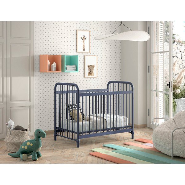 Pătuț albastru din metal 60x120 cm BRONXX – Vipack-image-1