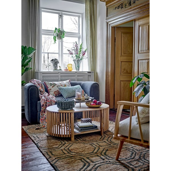 Canapea albastră/gri cu tapițerie din catifea 152 cm Malala – Bloomingville-image-1