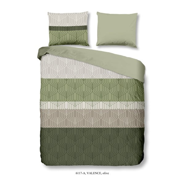 Lenjerie de pat din bumbac Good Morning Valence, 200 x 240 cm, verde