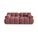 Canapea roz cu tapițerie din catifea 188 cm Bellis – Micadoni Home