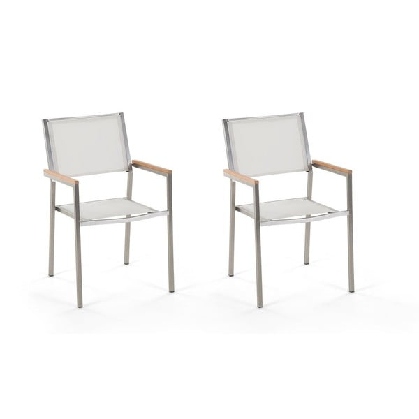 Set 2 scaune de grădină Monobeli Classy, alb