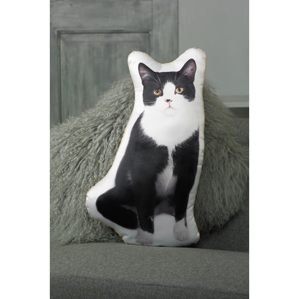 Pernă cu imprimeu Adorable Cushions Pisică alb - negru-image-1