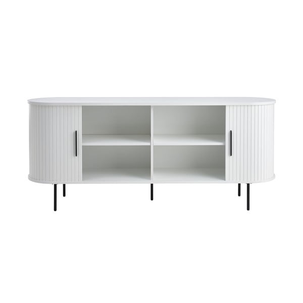 Comodă albă cu ușă glisantă 180x76x45 cm Nola – Unique Furniture-image-4