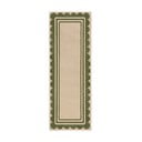 Covor tip traversă verde/în culoare naturală țesut manual din lână 80x230 cm Lois Scallop – Flair Rugs