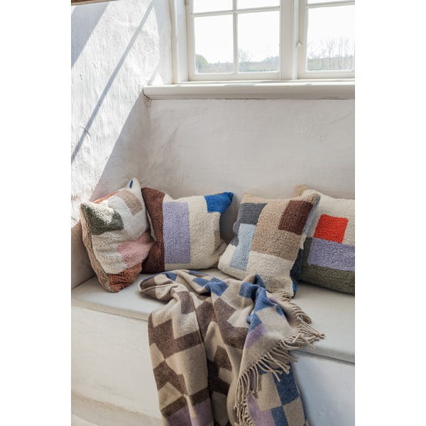 Pătură albastră/maro din amestesc de lână 130x190 cm Maze – Mette Ditmer Denmark-image-1