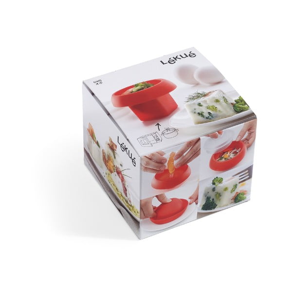 Formă din silicon pentru gătirea oului la microunde Lékué Ovo, ⌀ 10 cm, roșu-image-3