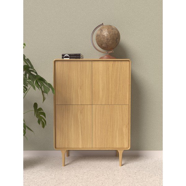 Dulap în culoare naturală cu aspect de lemn de stejar 100x140 cm Nice – Tenzo-image-1