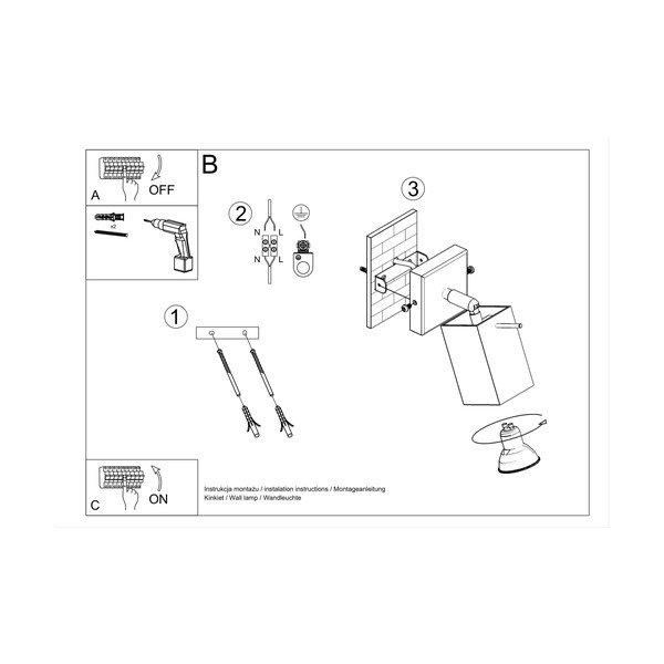 Aplică de perete gri Toscana – Sollux-image-4