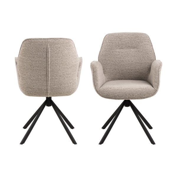 Scaun de sufragerie gri închis tapițat Aura – Actona-image-3